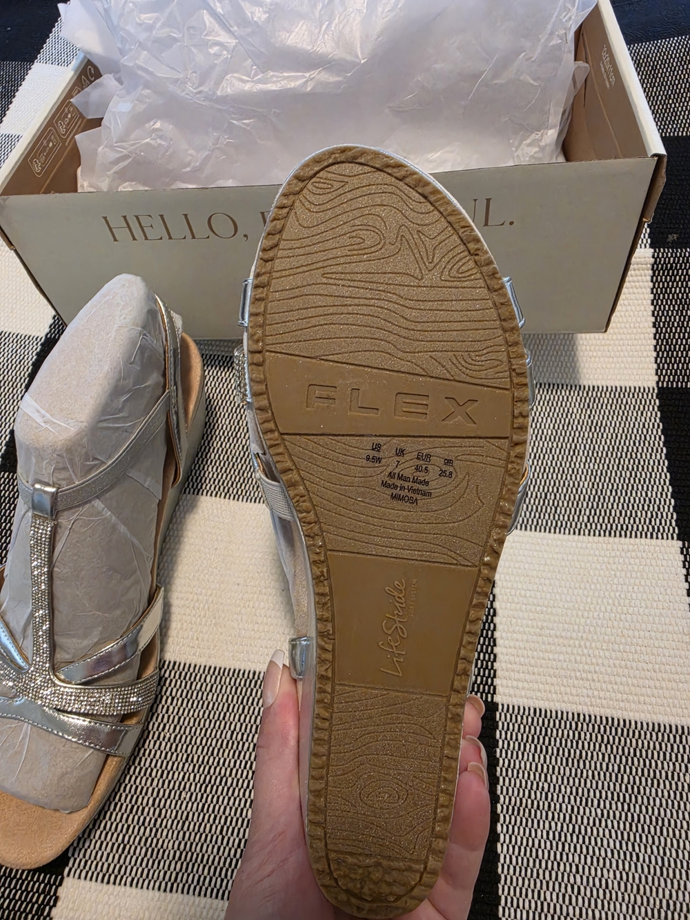 Life Stride Silver Metallic Wedge Sandals - Picture 5 of 5